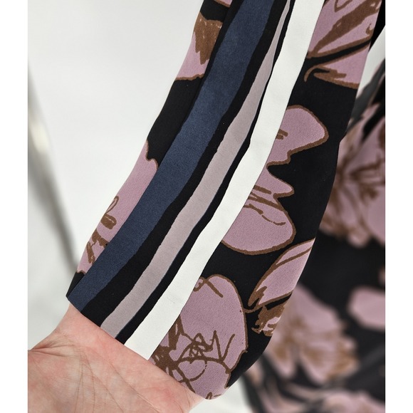 Rachel Roy Black Floral Illusion Neckline Mini Shift Dress Womens Sz Large - Picture 5 of 15